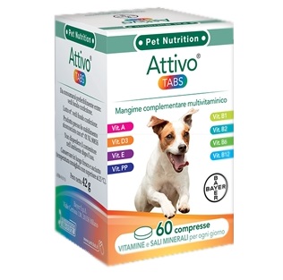 ATTIVO TABS ASTUCCIO DA 60 COMPRESSE ALTAMENTE APPETIBILI - Farma Nice
