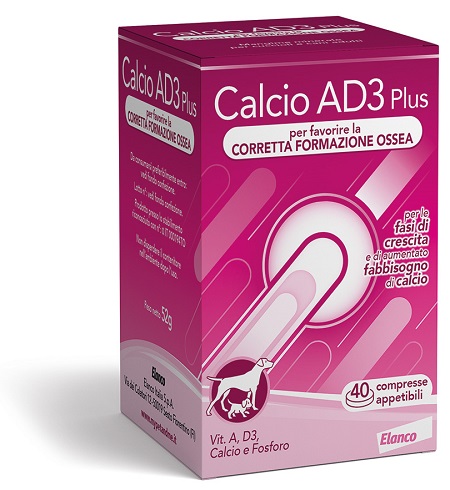 CALCIO AD3 PLUS 40 COMPRESSE APPETIBILI - Farma Nice