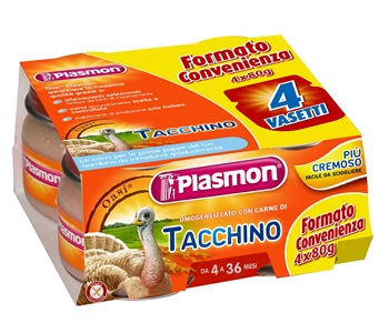 PLASMON OMOGENEIZZATO TACCHINO 4 X 80 G CON GIFT - Farma Nice