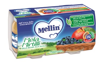 MELLIN OMOGENEIZZATO MELA MIRTILLO 100 G 2 PEZZI - Farma Nice