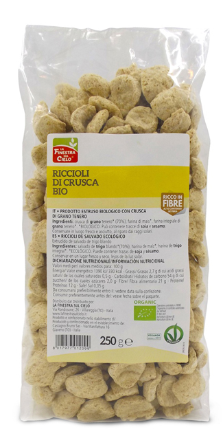 FSC BIOFIBRE+ RICCIOLI DI CRUSCA BIO AD ALTO CONTENUTO DI FIBRA 250 G - Farma Nice