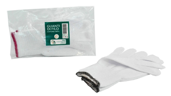 GUANTO DI FILO COTONE 100% BIANCO PER ALLERGIE DERMATOLOGICHE 6,5 1 PAIO - Farma Nice