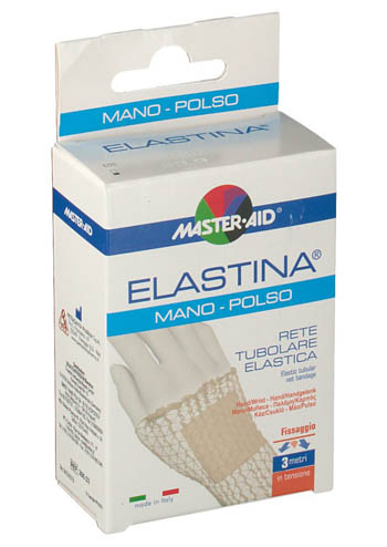 RETE TUBOLARE ELASTICA IPOALLERGENICA MASTER-AID ELASTINA MANO/POLSO 3 MT IN TENSIONE CALIBRO 3 CM - Farma Nice