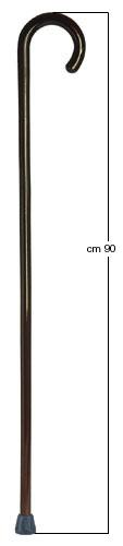 BASTONE IMPUGNATURA CURVA LEGNO LUCIDO SCURO - Farma Nice