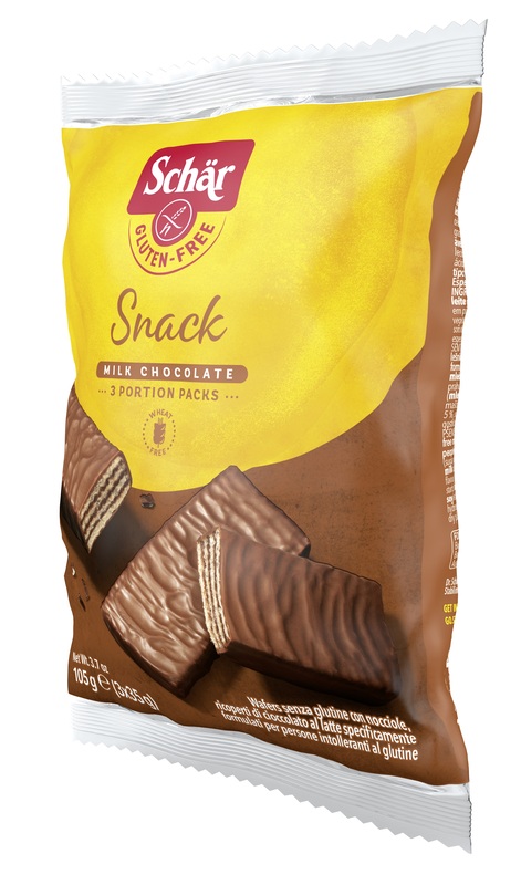 SCHAR SNACK CON CIOCCOLATO AL LATTE E NOCCIOLE 3 WAFER X 35 G - Farma Nice