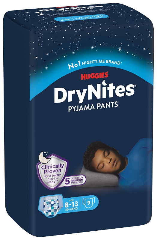 PANNOLINO HUGGIES DRYNITES 8/13 ANNI BOY L 30/48KG 9 PEZZI - Farma Nice