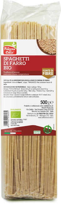 SPAGHETTI DI FARRO BIO 500 G - Farma Nice