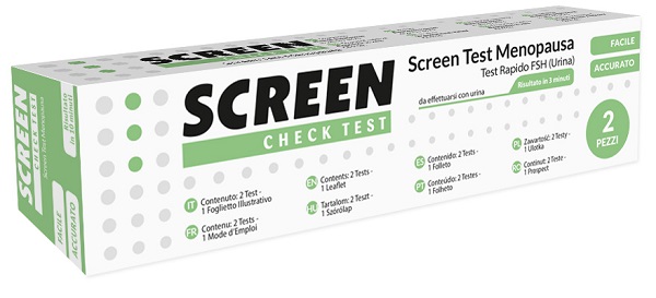 TEST RAPIDO PER L'INDIVIDUAZIONE DI FSH NELL'URINA CHE AIUTA AD INDIVIDUARE LA MENOPAUSA SCREEN CHECK TEST MENOPAUSA/FSH 2 PEZZI - Farma Nice