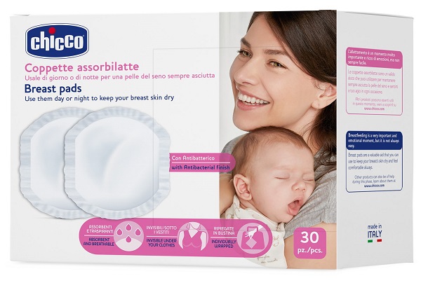 CHICCO COPPETTA ASSORBILATTE ANTIBATTERICA 30 PEZZI - Farma Nice