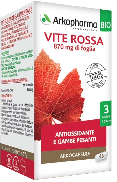 ARKO CAPSULE VITE ROSSA BIO 45 CAPSULE - Farma Nice