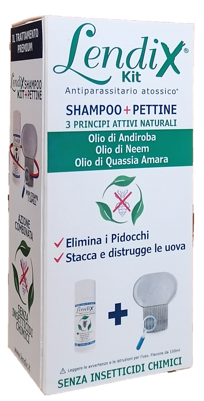LENDIX KIT SHAMPOO 150ML + PETTINE PREMIUM ANTIPIDOCCHI - Farma Nice