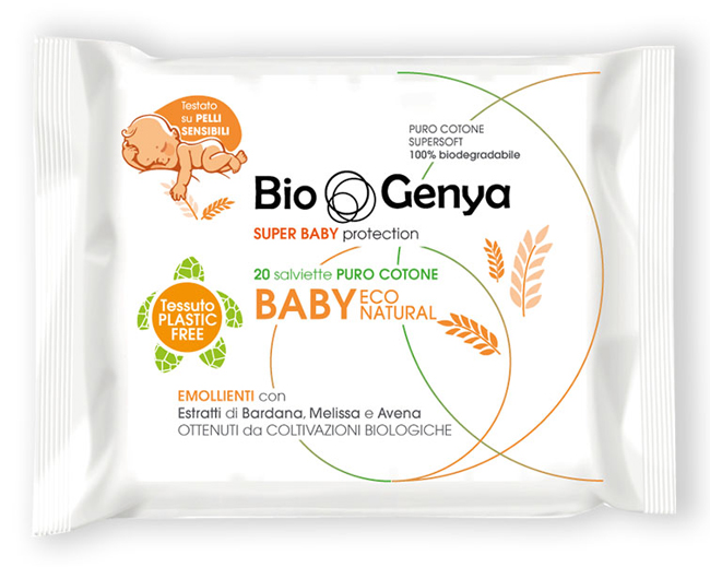 BIOGENYA ECO NATURAL SALVIETTINA BABY COTONE 20 PEZZI - Farma Nice