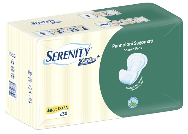 PANNOLONE PER INCONTINENZA SAGOMATO SERENITY SOFTDRY+ ALOE EXTRA 30 PEZZI - Farma Nice