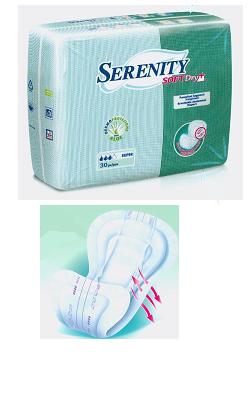 PANNOLONE PER INCONTINENZA SAGOMATO SERENITY SOFTDRY+ ALOE MAXI 30 PEZZI - Farma Nice