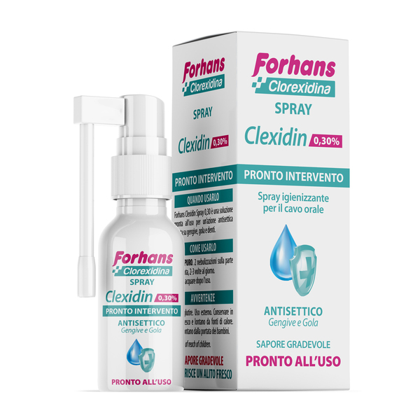 COLLUTORIO SPRAY CON CLOREXIDINA FORHANS CLEXIDIN 50ML - Farma Nice