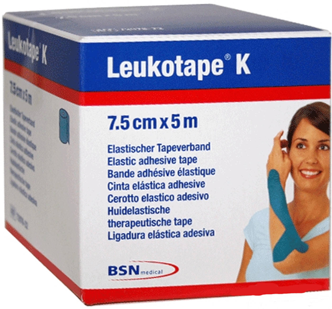 BENDA ADESIVA LEUKOTAPE K PER TAPING FISIOTERAPICO LARGHEZZA 7,5 CM LUNGHEZZA 5 M COLOR ROSSO IN ROTOLO - Farma Nice