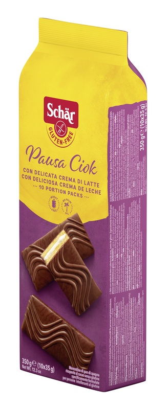SCHAR PAUSA CIOK MERENDINE DI PAN DI SPAGNA CON CREMA DI LATTE 10 PEZZI DA 35 G - Farma Nice