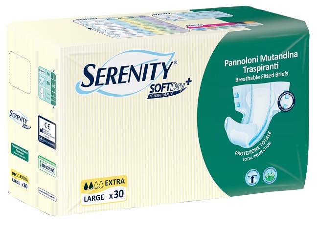 PANNOLONE MUTANDINA PER INCONTINENZA SERENITY SOFTDRY+ EXTRA TAGLIA LARGE 30 PEZZI - Farma Nice
