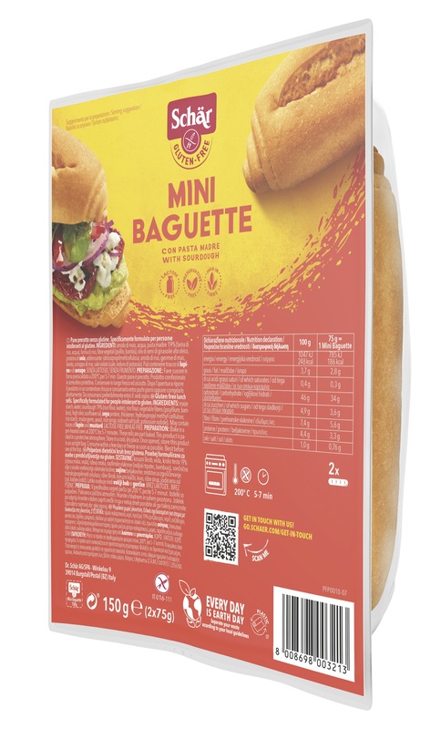 SCHAR MINI BAGUETTE SENZA LATTOSIO 2 X 75 G - Farma Nice