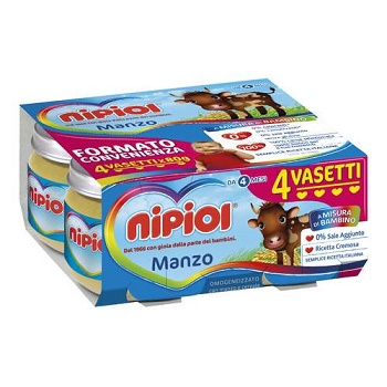 NIPIOL OMOGENEIZZATO MANZO 4 X 80 G - Farma Nice