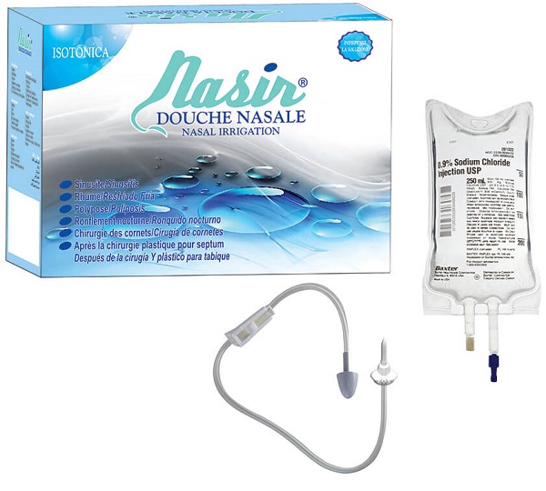 NASIR DOCCIA NASALE CON SOLUZIONE FISIOLOGICA ISOTONICA 6 SACCHE 500 ML + 1 BLISTER - Farma Nice
