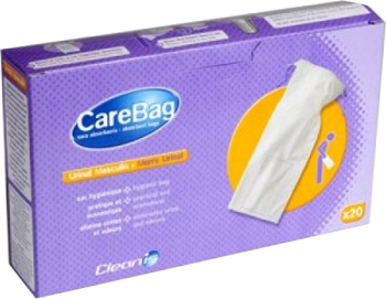 CAREBAG URINALE UOMO + GEL MAX TAMPONE SUPERASSORBENTE PER GELIFICARE CONTENUTO E TOGLIERE ODORE 20 PEZZI - Farma Nice
