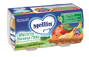 MELLIN OMOGENEIZZATO ALBICOCCA BANANA MELA 100 G 2 PEZZI - Farma Nice