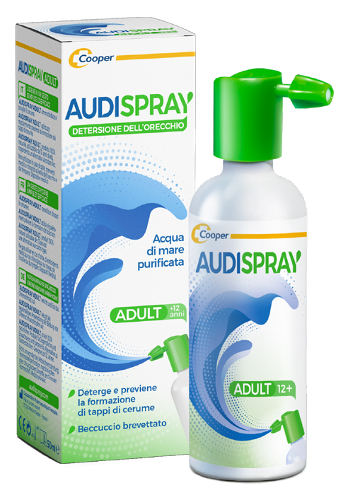 AUDISPRAY ADULT SOLUZIONE DI ACQUA DI MARE IPERTONICA SPRAY SENZA GAS DETERSIONE ORECCHIO 50 ML - Farma Nice