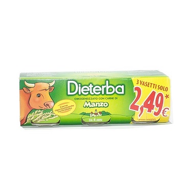 DIETERBA OMOGENEIZZATO MANZO 3 PEZZI 80 G - Farma Nice