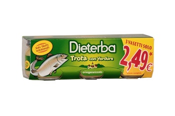 DIETERBA OMOGENEIZZATO TROTA 3 PEZZI 80 G - Farma Nice