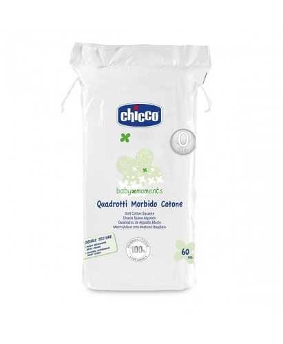 CHICCO BABY MOMENTS QUADROTTI MORBIDO COTONE 60 PEZZI - Farma Nice