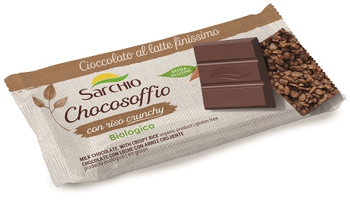 CHOCOSOFFIO BARRETTA CIOCCOLATO LATTE FINISSIMO E RISO CROCCANTE 25 G - Farma Nice