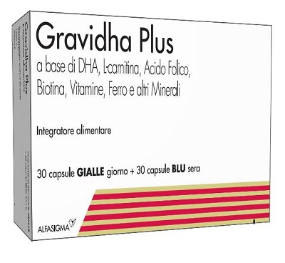 GRAVIDHA PLUS 30 CAPSULE GIALLE GIORNO + 30 CAPSULE BLU SERA - Farma Nice