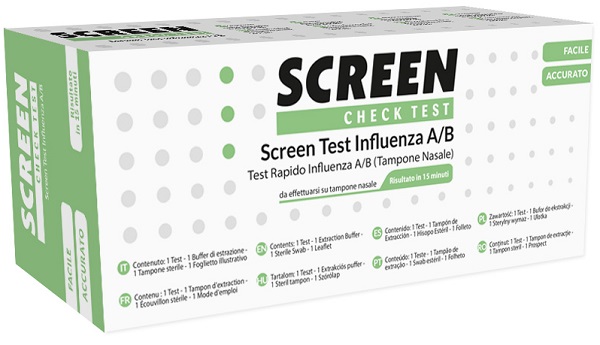 TEST RAPIDO VIRUS INFLUENZA A/B TAMPONE NASALE/FARINGEO SCREEN TEST INFLUENZA - Farma Nice