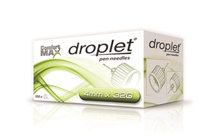 AGO PER PENNA DA INSULINA DROPLET COMFORT MAX 32 GAUGE 4 MM 100 PEZZI - Farma Nice