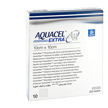 AQUACEL AG EXTRA MEDICAZIONE CON IONI ARGENTO 10X10 CM 10 PEZZI - Farma Nice