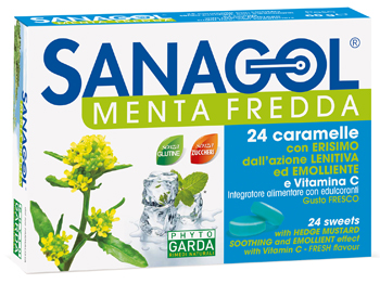 SANAGOL MENTA FREDDA 24 CARAMELLE - Farma Nice