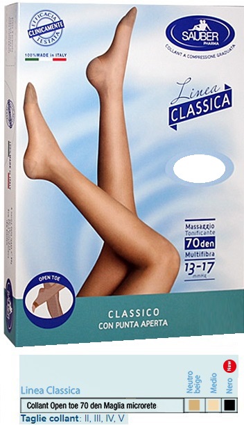 SAUBER COLLANT OPEN TOE MAGLIA MICRORETE 70 DEN COLORE NEUTRO BEIGE 4 LINEA CLASSICA - Farma Nice