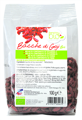 FSC SEMPLICE&BIO BACCHE DI GOJI BIO AD ALTO CONTENUTO DI FIBRA 100 G - Farma Nice