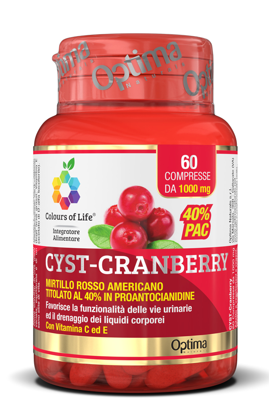 COLOURS OF LIFE CYST-CRANBERRY CON VITAMINA C E 60 COMPRESSE 1000 MG - Farma Nice