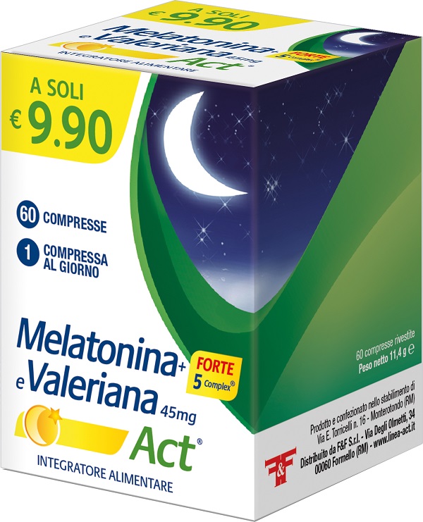 MELATONINA+FORTE 5 COMPLEX E VALERIANA ACT 60 COMPRESSE - Farma Nice