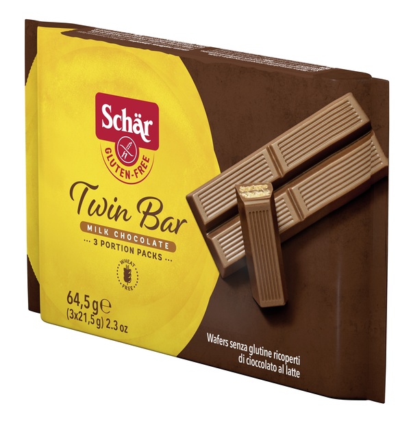 SCHAR TWIN BAR WAFERS RICOPERTI DI CIOCCOLATO AL LATTE 3 PEZZI DA 21,5 G - Farma Nice