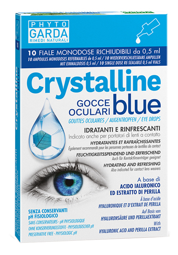 CRYSTALLINE BLUE GOCCE OCULARI MONODOSE 10 FIALE 0,5 ML - Farma Nice