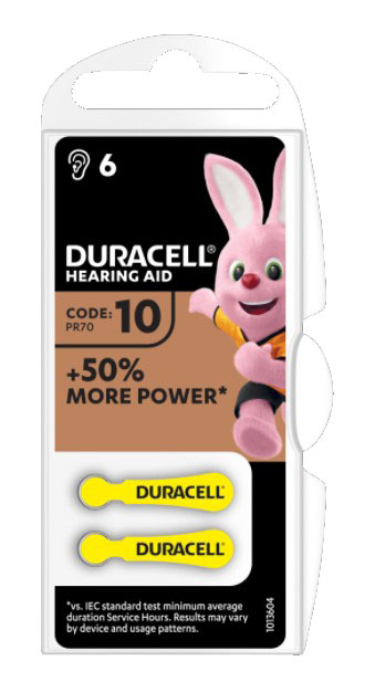 DURACELL ACTIVAIR HEARING AID EASY TAB 10 GIALLO BATTERIA PER APPARECCHIO ACUSTICO 6 PEZZI - Farma Nice