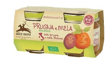OMOGENEIZZATO PRUGNA E MELA BABY FOOD BIO 2 X 80 G - Farma Nice