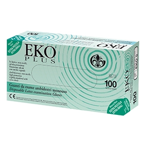 GUANTO IN LATTICE SUPERFICIE LISCIA TALCATO 100 PEZZI ARTICOLO EKO 6 - Farma Nice