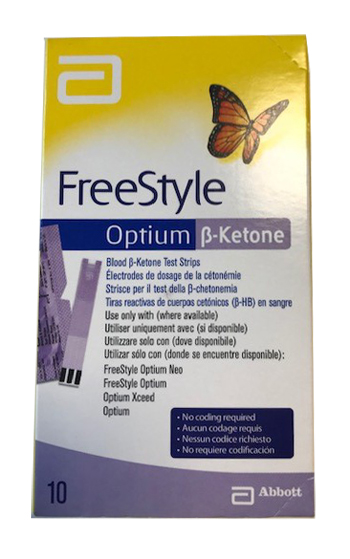 STRISCE MISURAZIONE CHETONEMIA OPTIUM BETA KETONE 10 PEZZI - Farma Nice