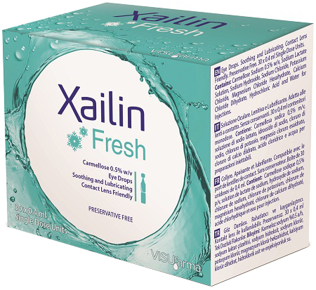 XAILIN FRESH GOCCE OCULARI CARBOSSIMETILCELLULOSA 0,5% 30 FLACONCINI MONODOSE 0,4 ML - Farma Nice