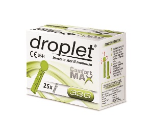 LANCETTE PUNGIDITO DROPLET COMFORT MAX GAUGE 33 25 PEZZI - Farma Nice