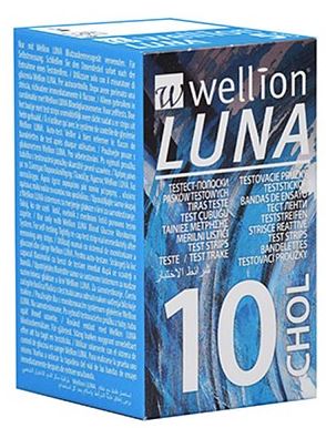 WELLION LUNA 10 STRIPS STRISCE PER MISURAZIONE COLESTEROLO - Farma Nice